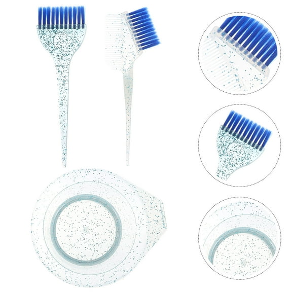 ibasenice 1 Set Hair Dye Brush And Bowl Transparent Mixing Bowl And Brush Tool For Professional Salon Hair Coloring