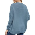 thumbnail image 4 of QWZNDZGR Womens Open Front Long Sleeve Chunky Knit Cardigan Sweaters Loose Outwear Coat, 4 of 4