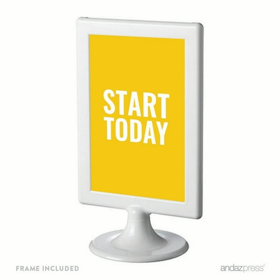 Start Today Motivational Framed Desk Art, Inspirational Quotes for Home Office