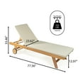 thumbnail image 3 of Mallorca 77.56"x23.62" Modern Classic Adjustable Acacia Wood Chaise Outdoor Lounge Chair with Cushion & Wheels, Light Gray/Natural, 3 of 9