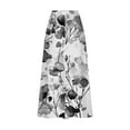 thumbnail image 4 of YABCSAZ Womens Skirts High Waist Elastic Waist Maxi Skirts Casual Loose Fit Print Color Cargo Skirt with Pockets, 4 of 5