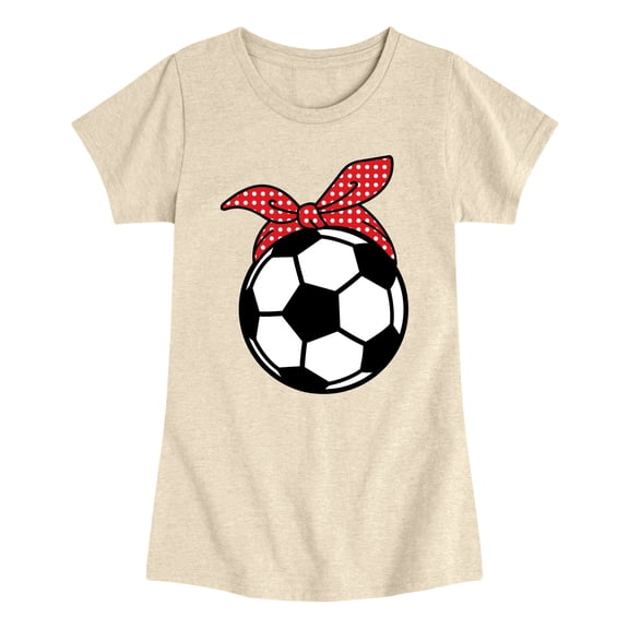 Instant Message - Soccer Ball With Bandana Fitted Short Sleeve Graphic T-Shirt