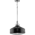 thumbnail image 1 of Progress P500170-031 Loftin - Pendants Light - 1 Light - Round Shade in Farmhouse Style - 14.75 Inches Wide by 13.38 Inches high, Matte Black Finish with Clear Patterned Glass, 1 of 2