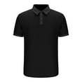 thumbnail image 5 of WAVSUF Lapel Polos Men Soft Pique polo Shirt Button T-Shirt Black Size 2XL, 5 of 9