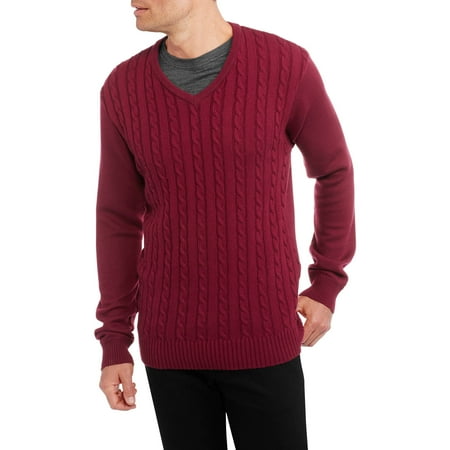 Button Detail Cable Knit Grey V Neck Sweater