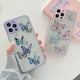 thumbnail image 3 of Funda para iPhone 12 Pro Max con diseño de mariposa y purpurina, protección completa para lente de cámara, iPhone 12 Pro Max, fundas para teléfono para mujeres y niñas, suave TPU transparente a p, 3 of 5