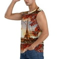 thumbnail image 3 of Bixox Men's Eiffel Tower Printed Shirt Sleeveless Fitness Tank Top-Large, 3 of 7