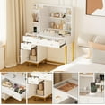 thumbnail image 3 of QinaQin White Vanity Table with Mirror and Light, Dressing Table/Vanity with Led Light and Power Outlet, 3 Light Colors, Suitable for Bedroom, 3 of 7