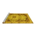thumbnail image 2 of Ahgly Company Machine Washable Indoor Square Oriental Yellow Traditional Area Rugs, 4' Square, 2 of 4