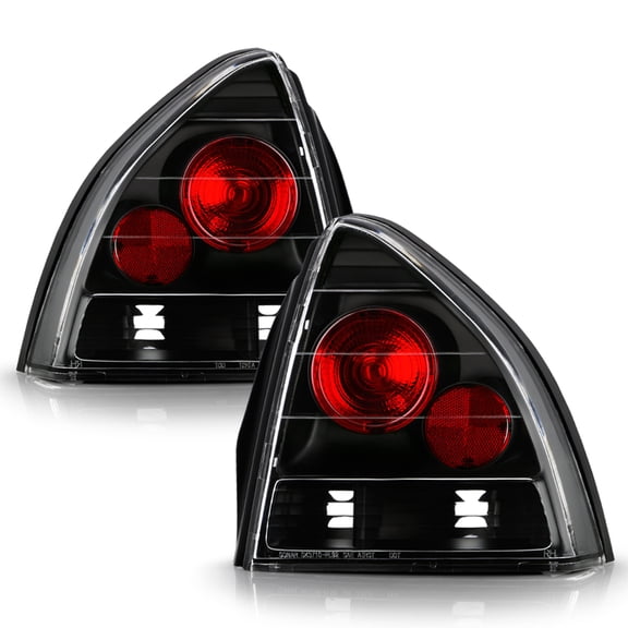 AKKON - For 92-96 Honda Prelude S Si SE VTEC Black Housing Tail Brake Lights Lamps Assembly