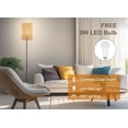 thumbnail image 3 of Floor Lamp for Living Room Farmhouse Rattan Floor lamp Modern Standing lamp with HandWorked Rattan Shade Tall Lamp with Foot Switch, 3 of 6