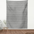 thumbnail image 3 of Tribal Fabric by the Yard, Abstract Sketchy Like Rectangulars Composed with Stripes and Circles Design, Upholstery Fabric for Dining Chairs Home Decor Accents, Black and White by Ambesonne, 3 of 4