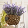 thumbnail image 4 of Sinhoon 4PCS Artificial Flowers Flocked Plastic Lavender Bundle Fake Plants Wedding Bridle Bouquet Indoor Outdoor Home Kitchen Office Table Centerpieces Arrangements Christmas Decor (Purple), 4 of 5