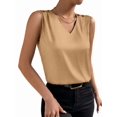thumbnail image 3 of Women Silk Satin Tank Tops V Neck Casual Sleeveless Camisole Blouses Summer Basic Tank Shirt Color S, 3 of 8