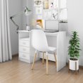 thumbnail image 1 of vidaXL Desk with Drawers High Gloss White 110x50x76 cm Engineered Wood, 1 of 1