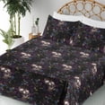thumbnail image 3 of Ambesonne Halloween Fitted & Flat Sheet with Shams 4 Pcs Set, Spooky Skull Exotics Boho, Queen, Dark Magenta and Multicolor, 3 of 5