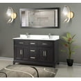 thumbnail image 4 of Vanity Art 60" Double Sink Bathroom Vanity Set with Engineered Marble Top and Two Free Mirrors, 4 of 5