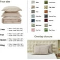 thumbnail image 4 of Simple&Opulence Linen Duvet Cover - Linen Cotton Blend 2 Pieces Bedding Set, 1 Duvet Cover 68 x 86 Inches and 1 Pillowcase- Solid Color Collection , Soft & Cozy ,Cooling Bedding-Khaki, Twin, 4 of 8