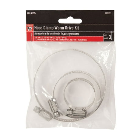 Bulldog Hose Clamp Worm Drive Kit, 3pc