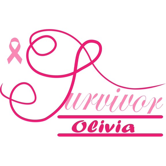 Cancer Survivor Ribbon Hope Patient Customized Wall Decal - Custom Vinyl Wall Art - Personalized Name - Baby Girls Boys Kids Bedroom Wall Decal Room Decor Wall Stickers Decoration Size (15x30 inch)