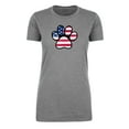 thumbnail image 2 of Paw Print with American Flag, Women's Patriotic Shrits, Graphic Tees - Heather Grey MH200WPATRIOT S5 M, 2 of 3