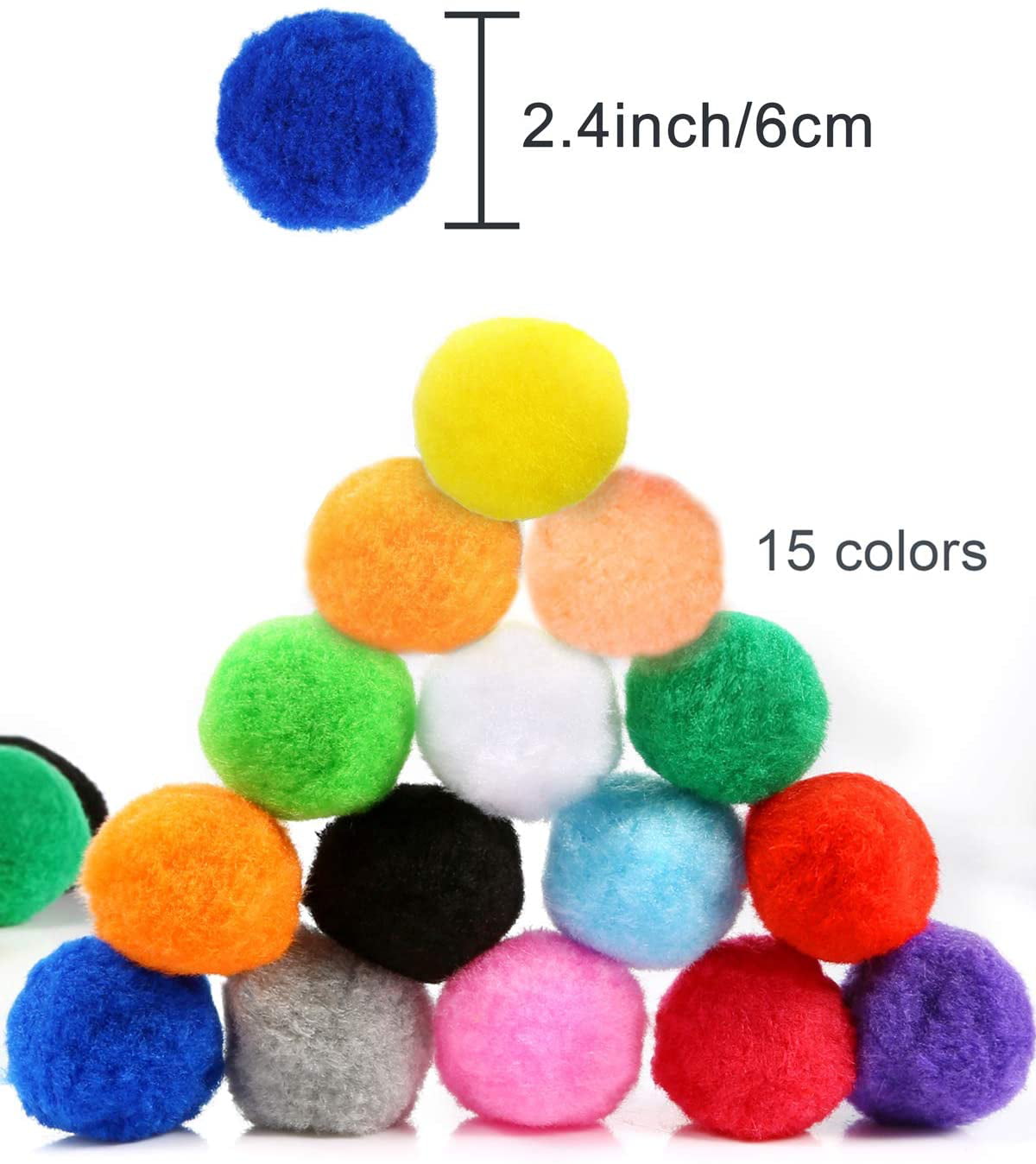 Shappy 2000 Pieces 6 mm Pom Poms for Craft Making, Hobby Supplies and DIY Creative Crafts Decorations (Multicolored)