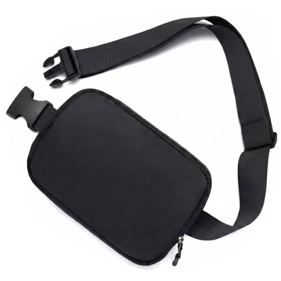 Mini Fanny Pack for Women and Men, Black Waterproof Waist Belt Bag with Adjustable Strap and Card Holder for Hiking Travel