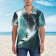 thumbnail image 2 of Fotbe Surfing Shark Camisa Hawaiana para Hombre Unisex – Camisa Casual de Verano con Botones de Manga Corta de Algodón y Lino,X-Large, 2 of 7