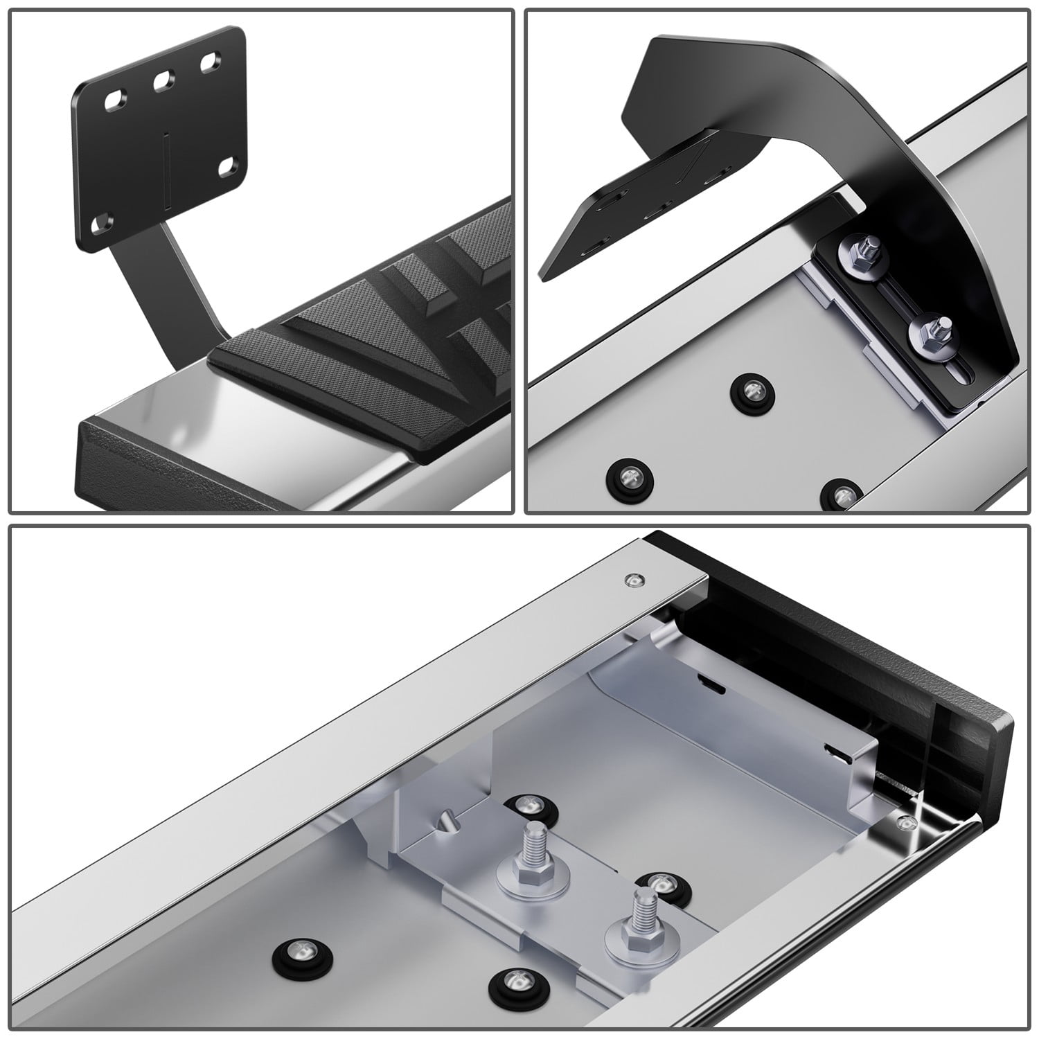 DNA Motoring 6.5" Side Step Nerf Bars Running Boards for 2019-2024 Ram 1500 Extended Cab