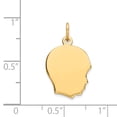 thumbnail image 2 of Beautiful 14k Plain Medium .011 Gauge Facing Right Engravable Boy Head Charm, 2 of 2