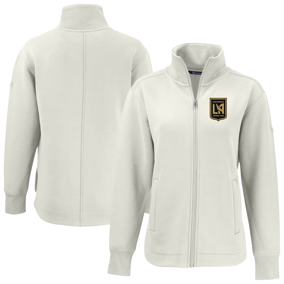 Women's-Cutter & Buck Tan LAFC Roam Eco Full-Zip Recycled Jacket