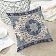 thumbnail image 4 of Blue Boho Pillow Covers 18x18 Set of 2, Retro Persian Carpet Boho Throw Pillow Covers Linen Farmhouse Vintage Bohemia Rug Decor Cushion Case Boho Home Decor for Couch Sofa Outdoor, 4 of 6