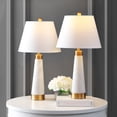 thumbnail image 4 of JONATHAN Y Travis 26.5" Marble/Iron Gold Modern Column LED Table Lamp, White, JYL5055A-SET2, 4 of 7