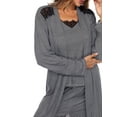 thumbnail image 6 of White Mark Women's 3 Piece Striped Pajama & Robe Set, 6 of 6