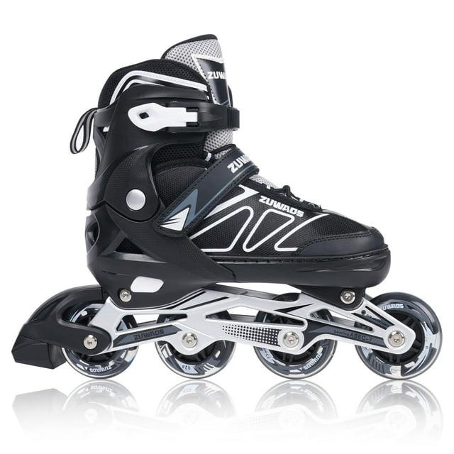 Zuwaos Patins en Ligne pour Femmes pour Enfants et Filles, Patins à Roulettes à Lames Réglables avec Roues Entièrement Lumineuses, pour Filles et Garçons, Hommes