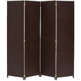 thumbnail image 2 of Legacy Decor Bamboo Weave Design Fiber 4 Panel Room Divider, 71" Tall, Brown Color, Freestanding, 2 of 6