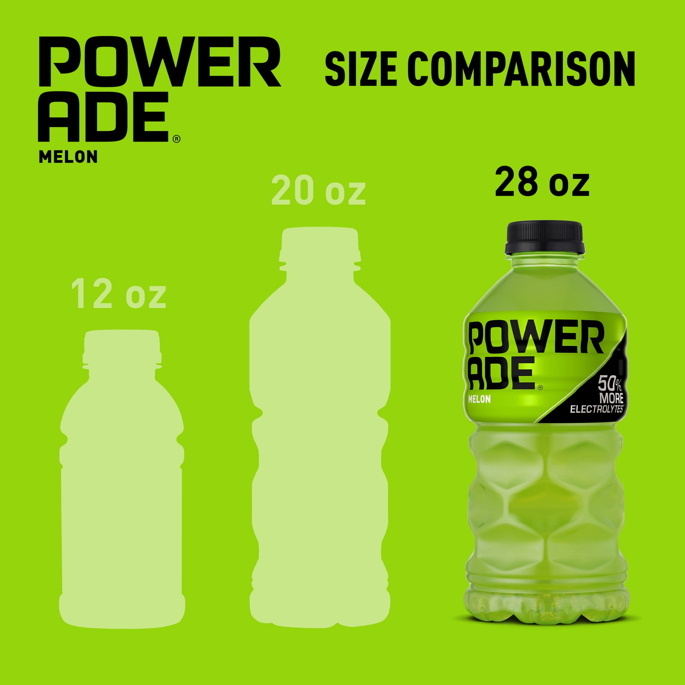 POWERADE Melon Electrolyte Sports Drink Bottle, 28 fl oz