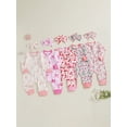 thumbnail image 3 of Coduop Baby Girl Jumpsuit Bow Print Zip-up Round Neck Long Sleeve Romper Headband, 3 of 9