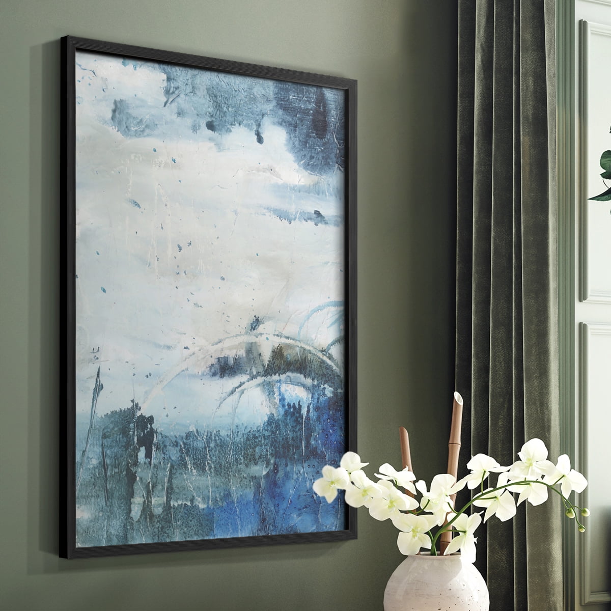 Coastal Seas II Framed Print in Black Solid Wood Framed Print No Nail Hanging