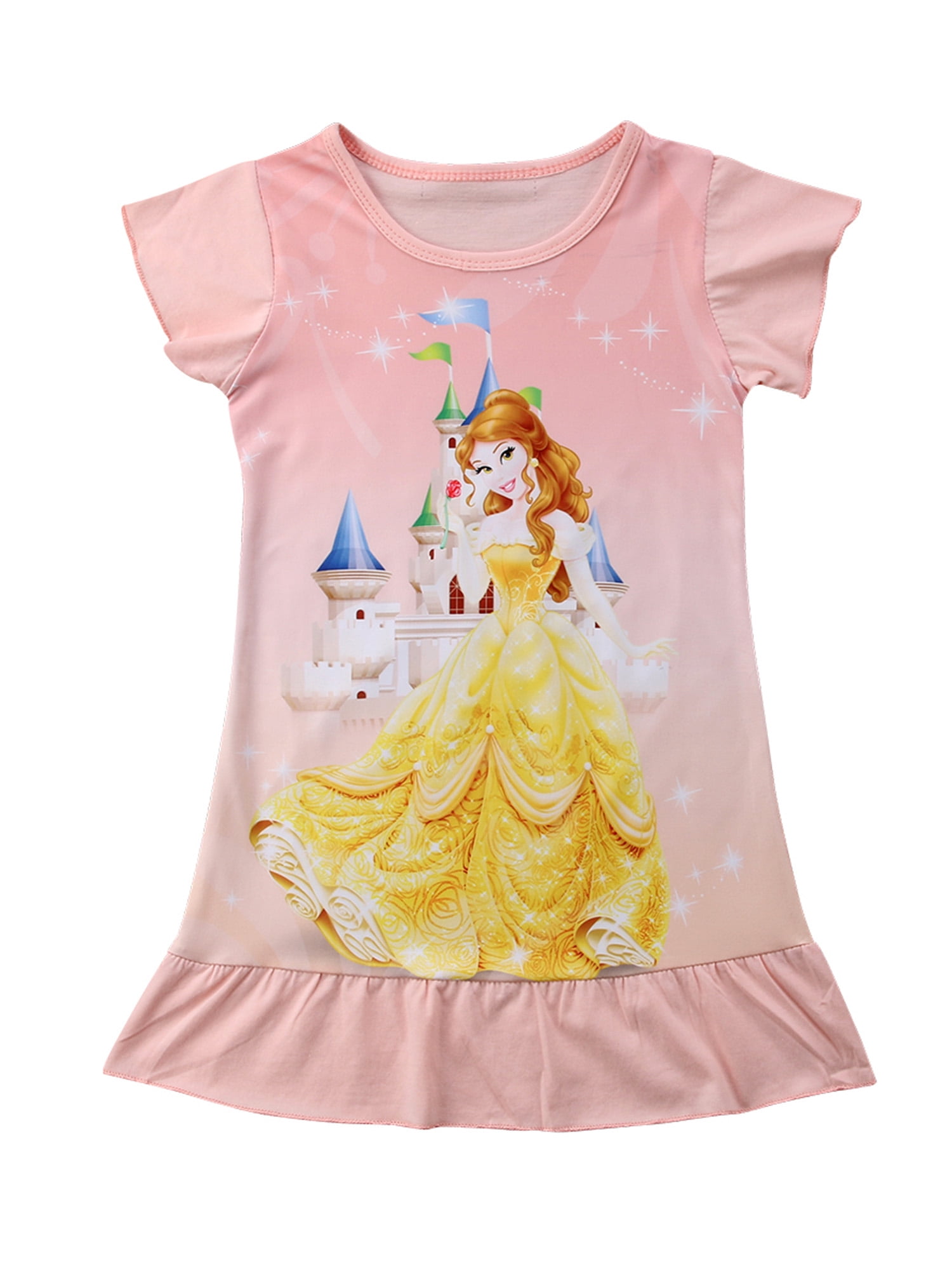 WNQY Toddler Girls Baby Princess Pajamas Shark Cartoon Print Nightgown Dress