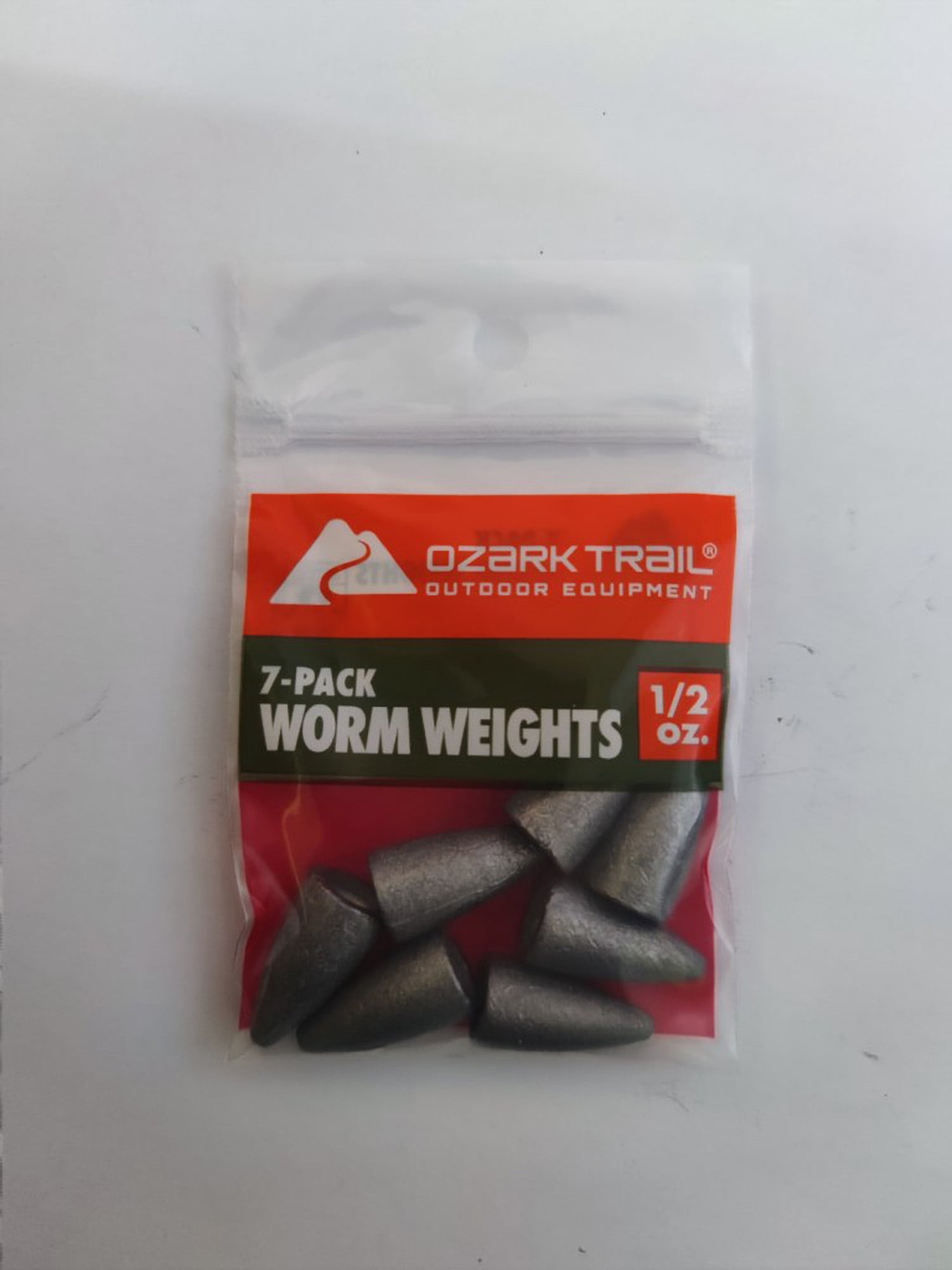 (6 pack) Ozark Trail Worm Weight 1/2 oz, Fishing Lead Weight, Product Size 0.87x0.47in