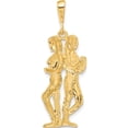 thumbnail image 4 of 14K Yellow Gold Satin Diamond-Cut Gemini Zodiac Charm (40 X 14) Made In United States c466, 4 of 6
