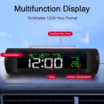 thumbnail image 2 of Reloj montado en el coche Irfora Reloj Digital multifuncional para coche, termómetro, calendario, 12H/24H, hora/fecha/temperatura, soporte de pantalla, fatiga, alerta de conducción, 4 niveles de bril Irfora Reloj montado en el coche, 2 of 7