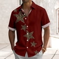 thumbnail image 5 of Yopmin Mens Leopard Print Shirt Leopard Star Button Down Casual Shirt Short Sleeve Holiday Clothes for Daily Wear, 5 of 8