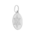 thumbnail image 2 of 14k Gold White Rhodium, Star of David Chai Medal Pendant Charm Round Medal 18mm NO Necklace, 2 of 8