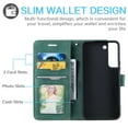 thumbnail image 2 of Allytech Slim Wallet Case for Samsung Galaxy S24 Plus, [3 Card Slots] [Cash Pocket] Premium PU Leather Kickstand Magnetic Clasp Shockproof Full Body Protective RFID Blocking Flip Case - Green, 2 of 13