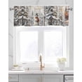 thumbnail image 2 of Christmas Snowman Linen Curtain Valance for Bedroom/Bathroom/Kitchen/Living/Dining Room Window,Watercolor Winter Snowflake Xmas Forest Tree Rod Pocket Topper Decorative Cafe Drapes Panel 42x12, 2 of 6