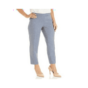 Anne Klein Women's Crop Heather Twill Pants Blue Size 12