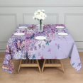 thumbnail image 3 of Purple Butterfly Flower Pattern Square Tablecloth,Waterproof Square Table Cover,Wipeable Spillproof Washable Table Cover for Home Kitchen Party Decor 42"X42"(107x107cm), 3 of 6