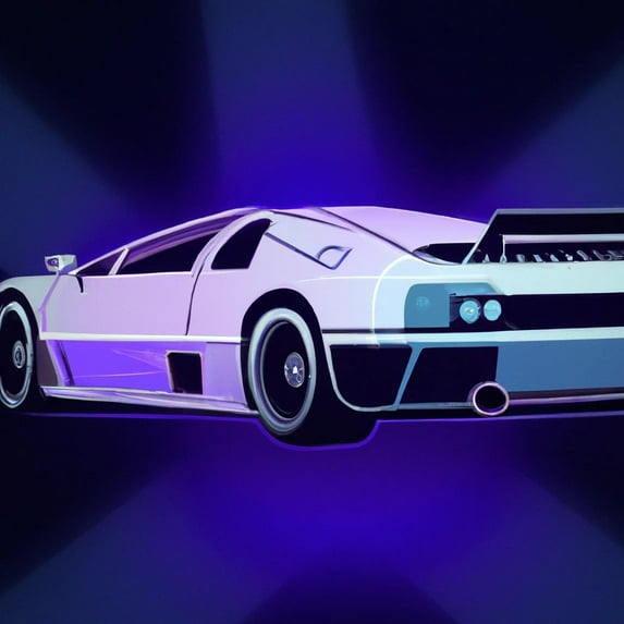 Abstract Race Car Digital Art II - 12" x 12" Art Print Wall Decor